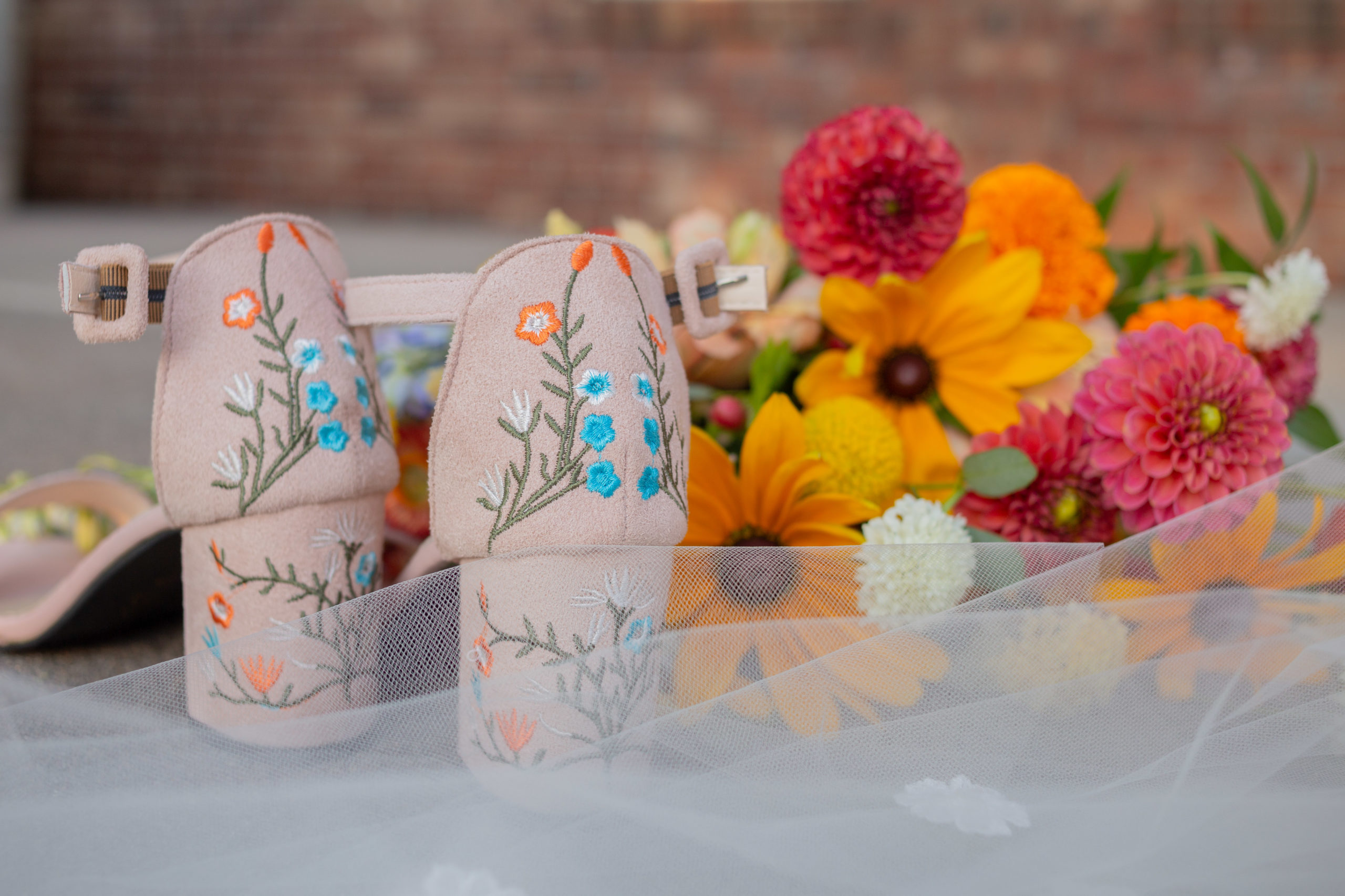 wildflower bridal shoes