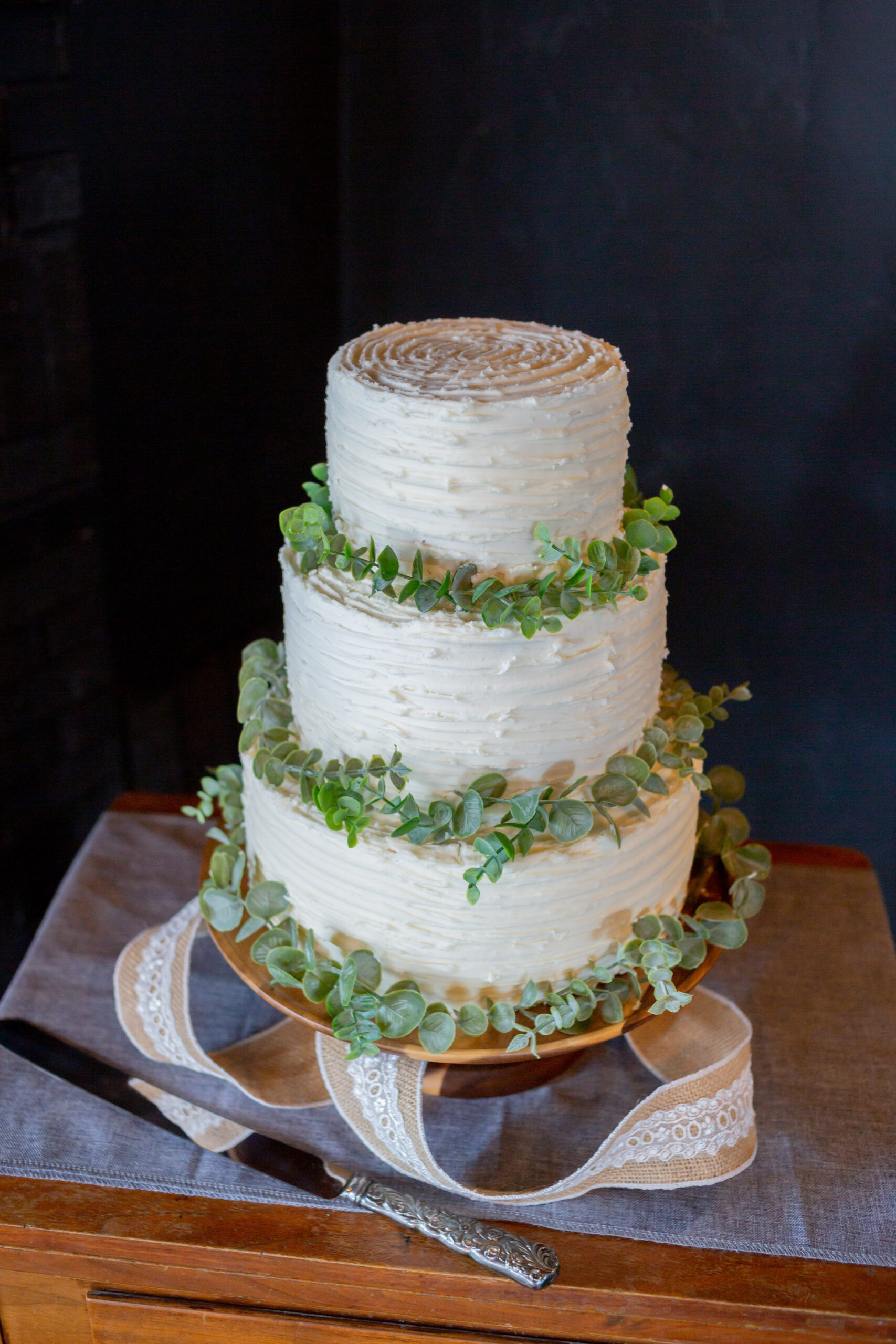 3 tier simple buttercream wedding cake